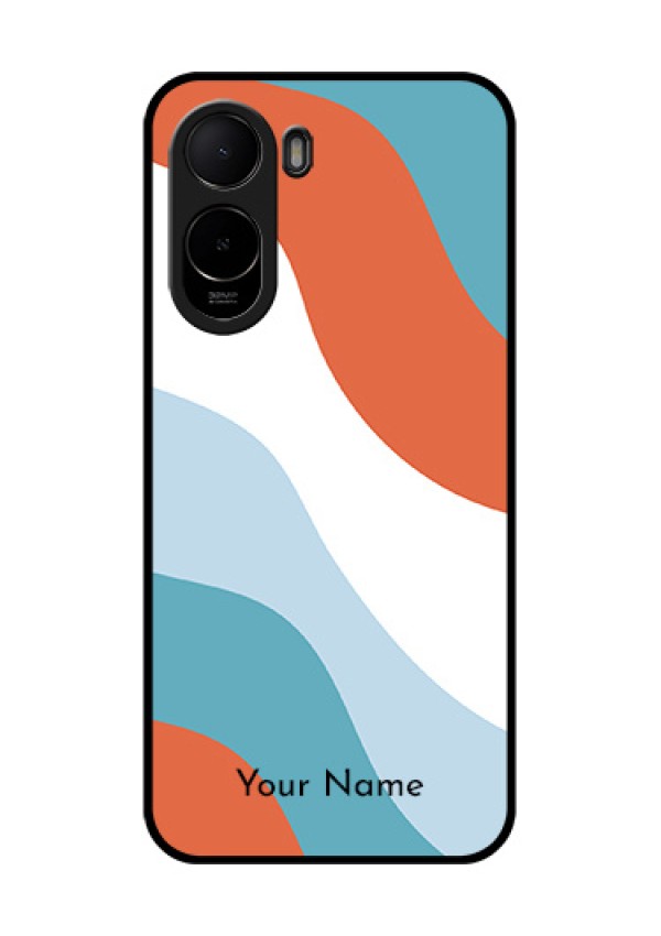 Poco C81 Custom Glass Phone Case - Coloured Waves Design