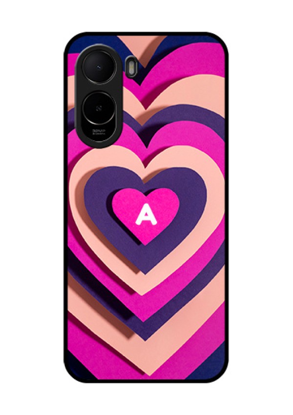 Poco C81 Custom Glass Phone Case - Cute Heart Pattern Design