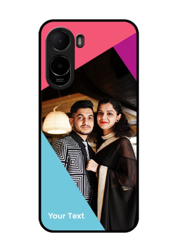 Poco C81 Custom Glass Phone Case - Stacked Triple Colour Design