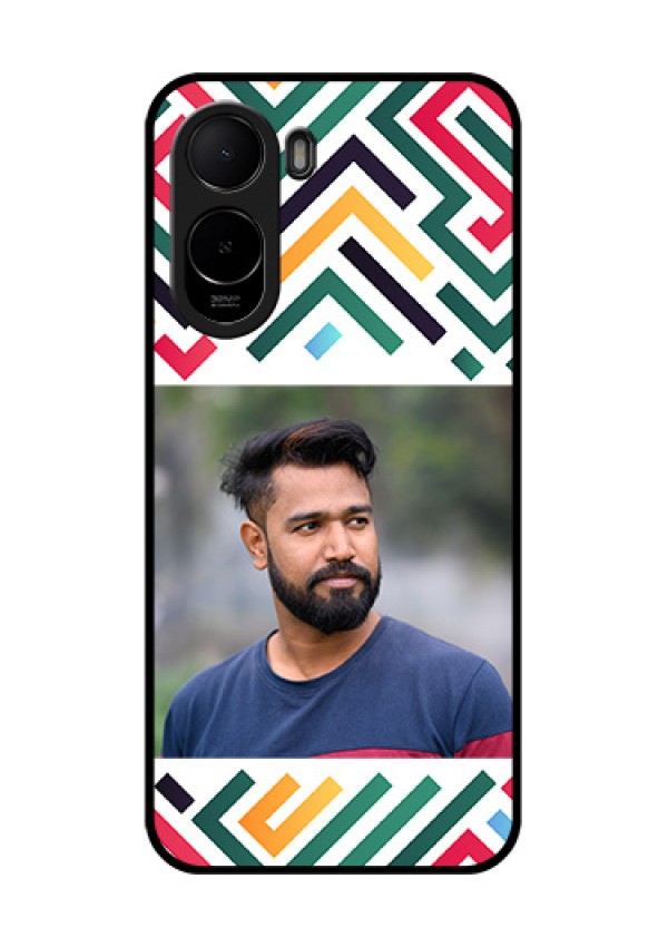 Poco C81 Custom Glass Phone Case - Colorful Maze Pattern Design