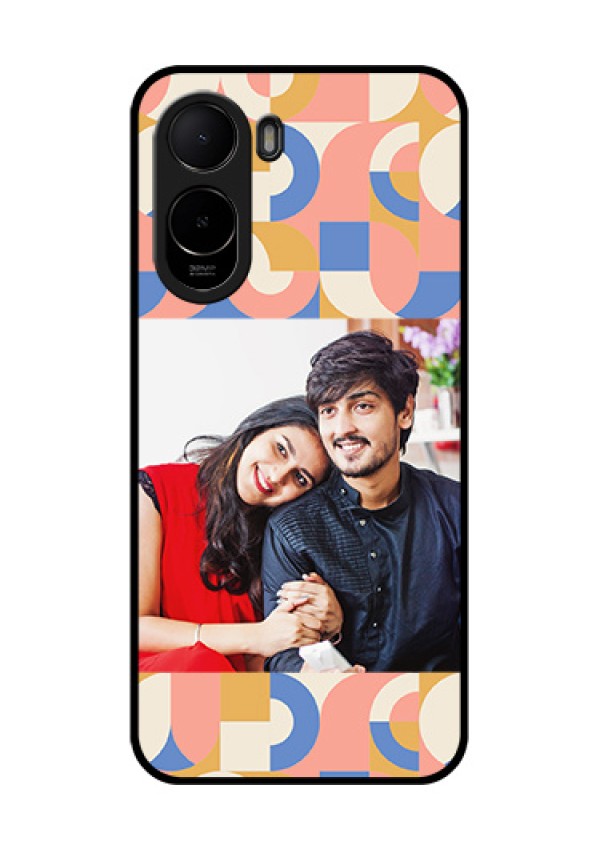 Poco C81 Custom Glass Phone Case - Semi - Circle Maze Pattern Design