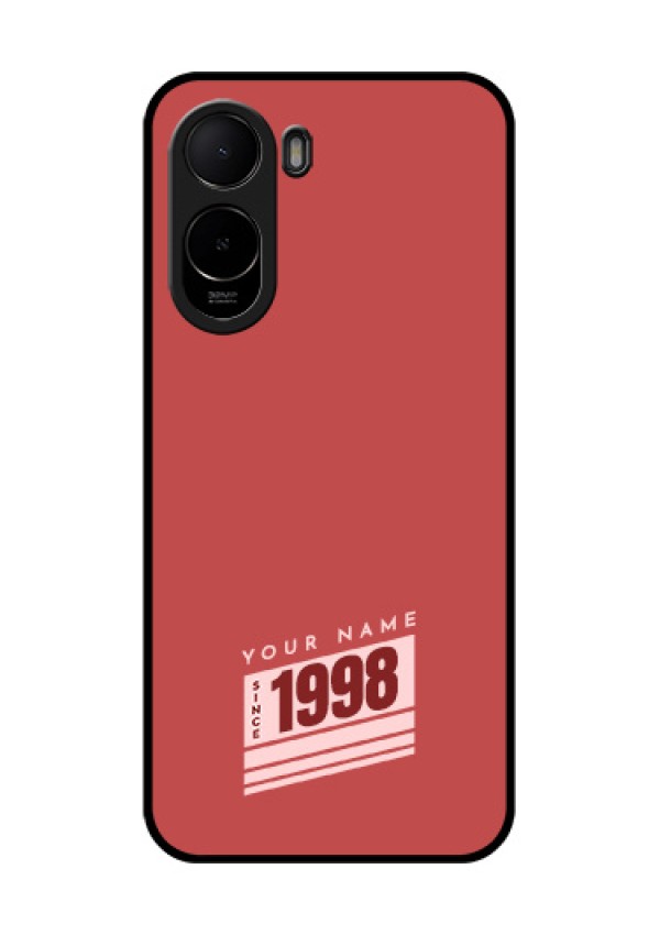 Poco C81 Custom Glass Phone Case - Red Custom Year Of Birth Design