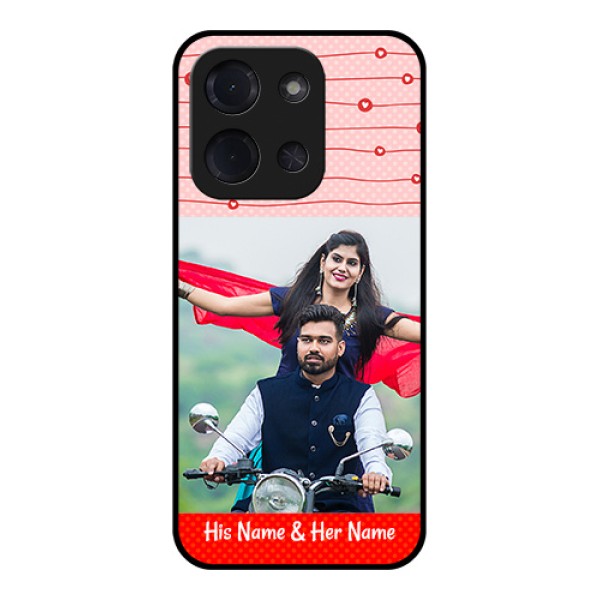 Poco C85 5G Custom Glass Phone Case - Red Pattern Case Design