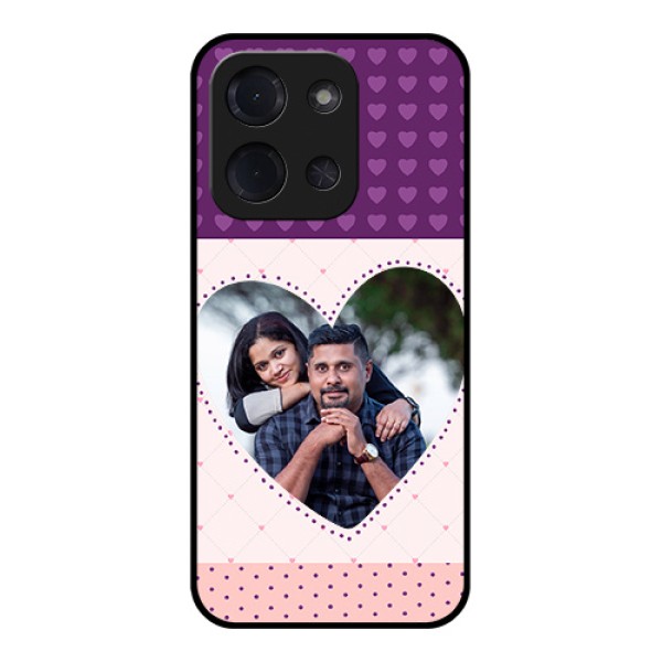 Poco C85 5G Custom Glass Phone Case - Violet Love Dots Design