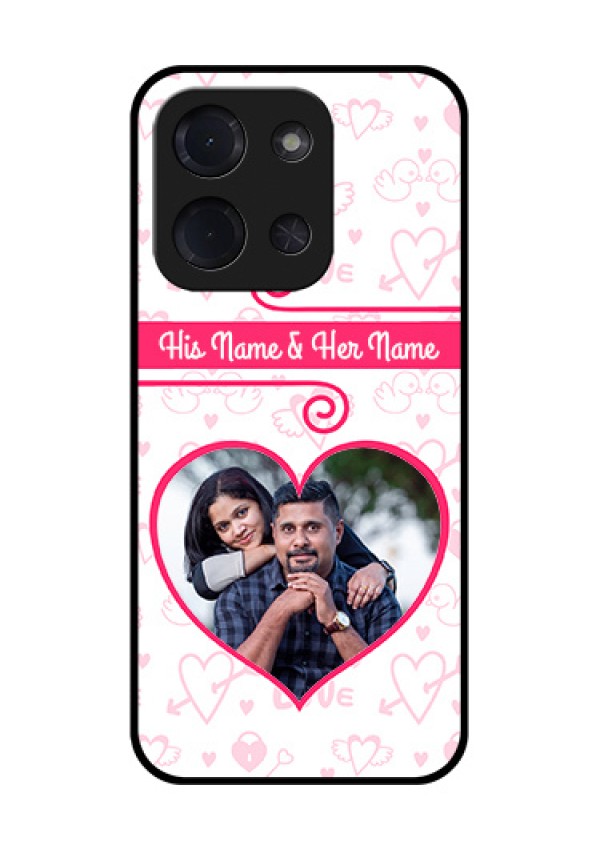Poco C85 5G Custom Glass Phone Case - Heart Shape Love Design