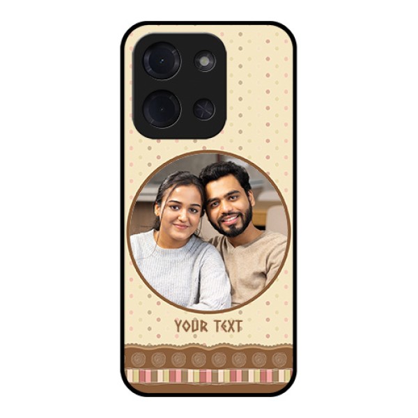 Poco C85 5G Custom Glass Phone Case - Brown Dotted Mobile Case Design