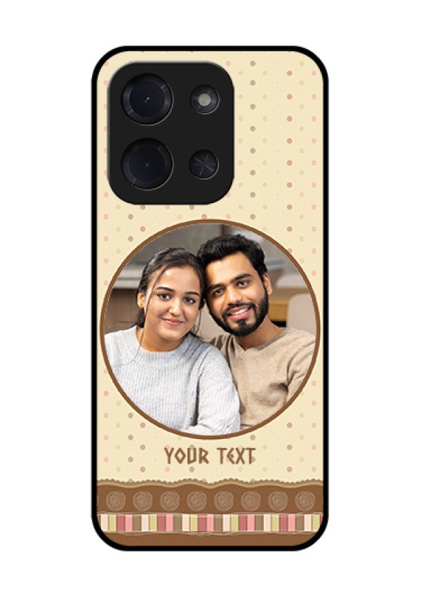 Poco C85 5G Custom Glass Phone Case - Brown Dotted Mobile Case Design