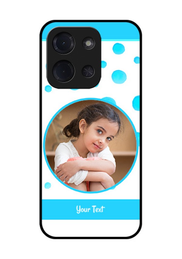 Poco C85 5G Custom Glass Phone Case - Blue Bubbles Pattern Design