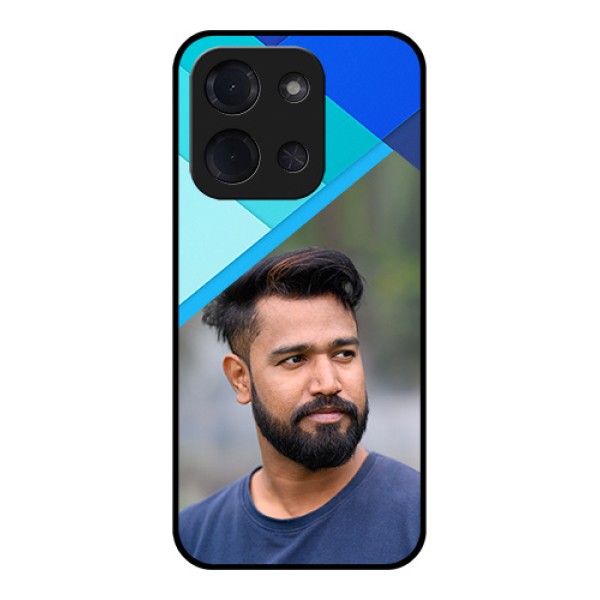 Poco C85 5G Custom Glass Phone Case - Blue Pattern Design
