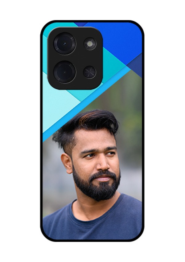Poco C85 5G Custom Glass Phone Case - Blue Pattern Design