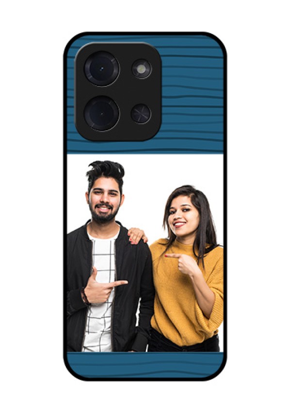 Poco C85 5G Custom Glass Phone Case - Blue Pattern Cover Design