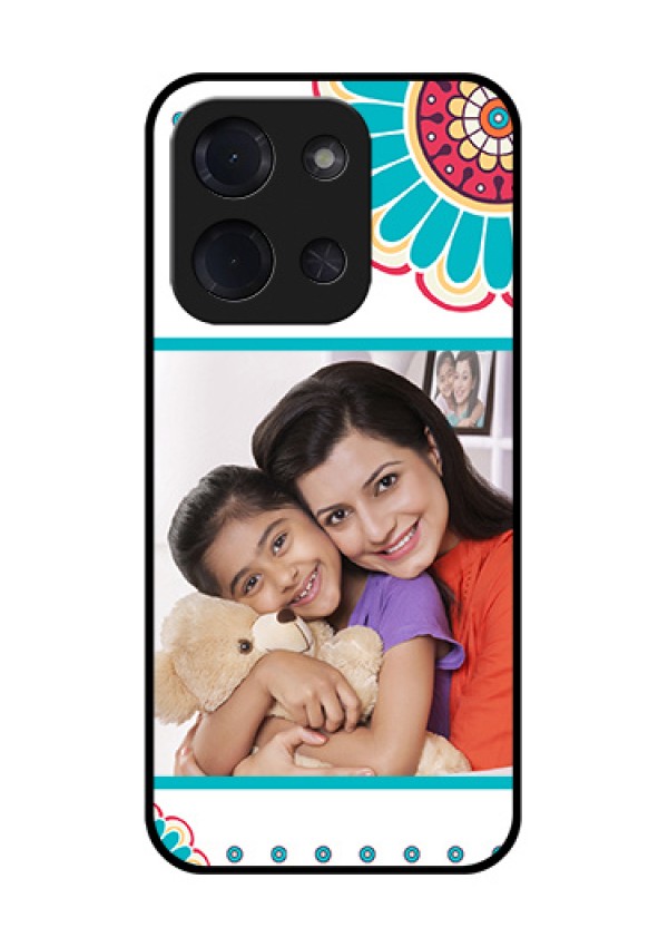 Poco C85 5G Custom Glass Phone Case - Flower Design