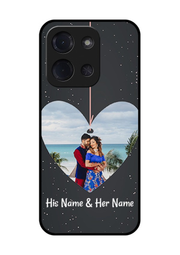 Poco C85 5G Custom Glass Phone Case - Hanging Heart Design