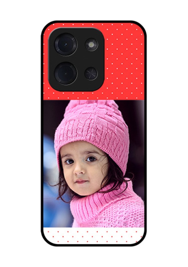 Poco C85 5G Custom Glass Phone Case - Red Pattern Design