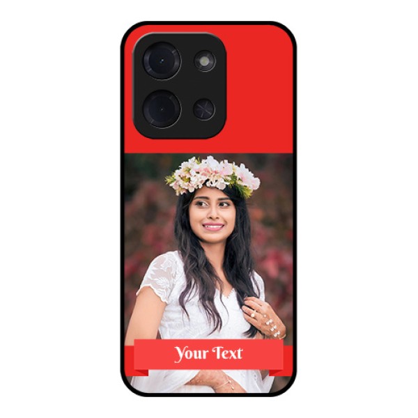 Poco C85 5G Custom Glass Phone Case - Simple Red Color Design