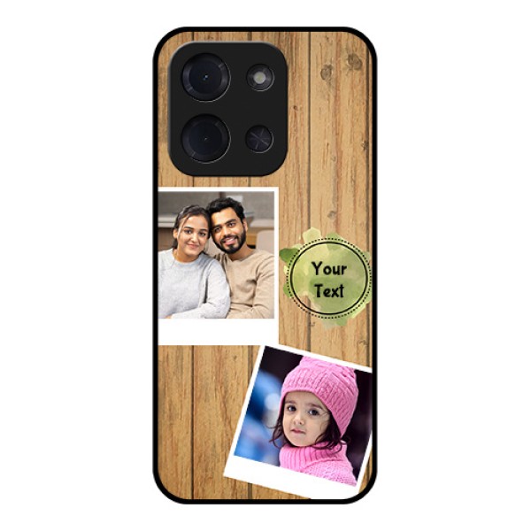 Poco C85 5G Custom Glass Phone Case - Wooden Texture Design
