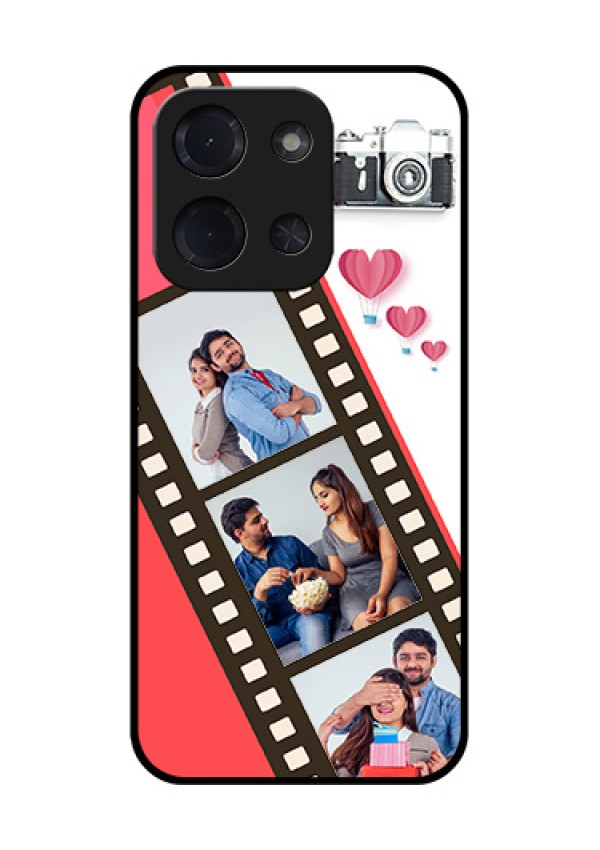 Poco C85 5G Custom Glass Phone Case - 3 Image Holder With Film Reel