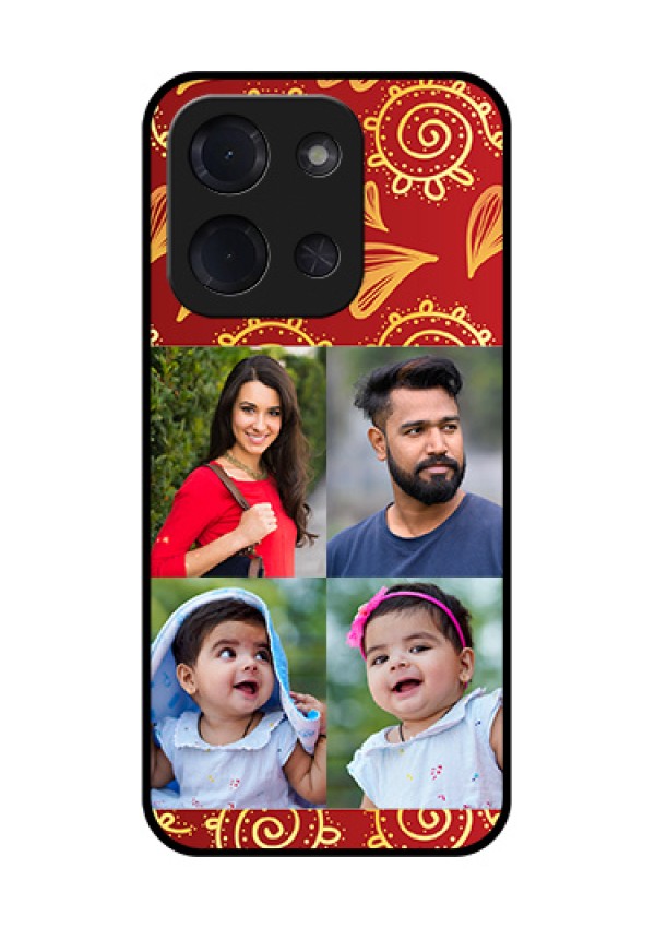 Poco C85 5G Custom Glass Phone Case - 4 Image Traditional Design