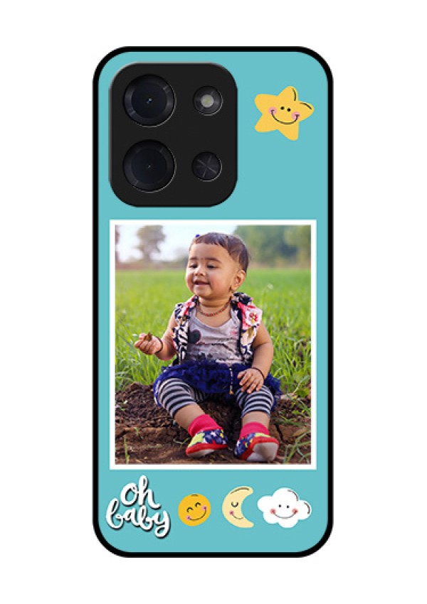 Poco C85 5G Custom Glass Phone Case - Smiley Kids Stars Design