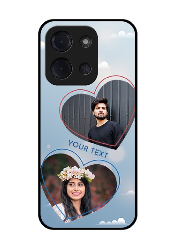 Poco C85 5G Custom Glass Phone Case - Blue Color Couple Design