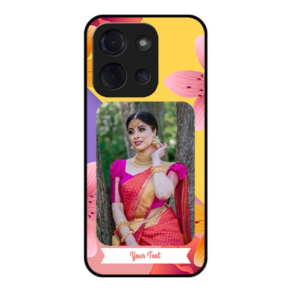 Poco C85 5G Custom Glass Phone Case - 3 Image With Vintage Floral Design Poco C85 5G Custom Glass Phone Case - 3 Image With Vintage Floral Design