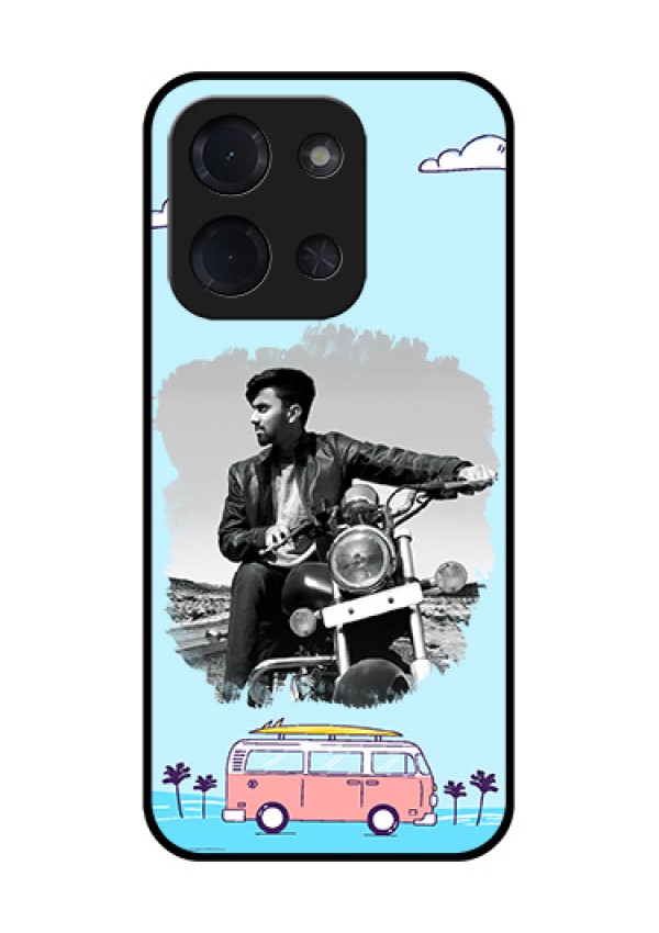 Poco C85 5G Custom Glass Phone Case - Travel & Adventure Design
