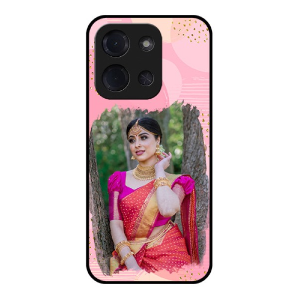 Poco C85 5G Custom Glass Phone Case - Gold Glitter Splash Design Poco C85 5G Custom Glass Phone Case - Gold Glitter Splash Design