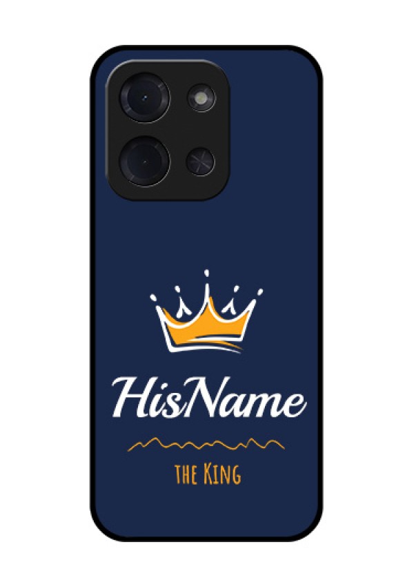Poco C85 5G Custom Glass Phone Case - King With Name Design