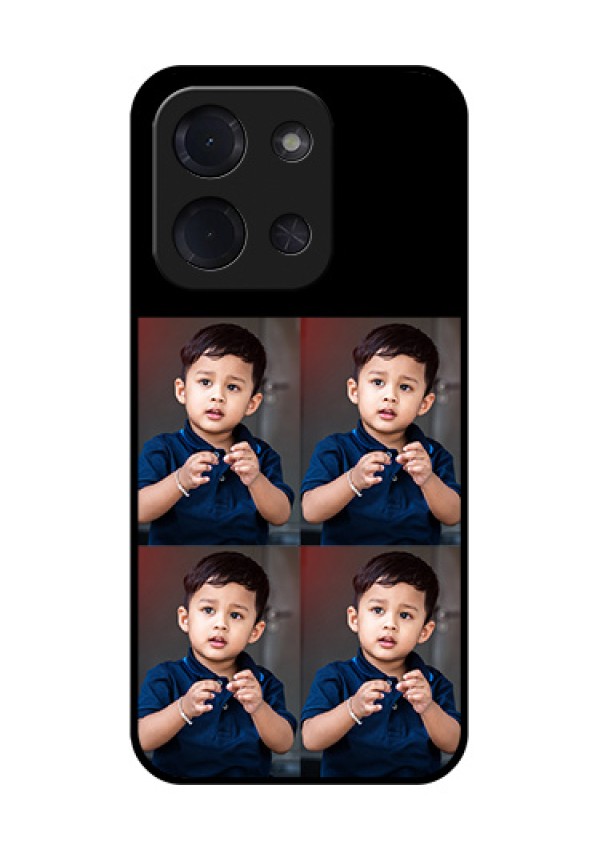Poco C85 5G Custom Glass Phone Case - 4 Image Holder Design