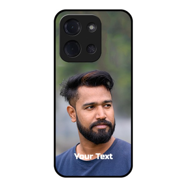 Poco C85 5G Custom Glass Phone Case - Photo With Text Design