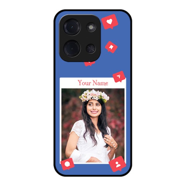 Poco C85 5G Custom Glass Phone Case - Like Share And Comment Design