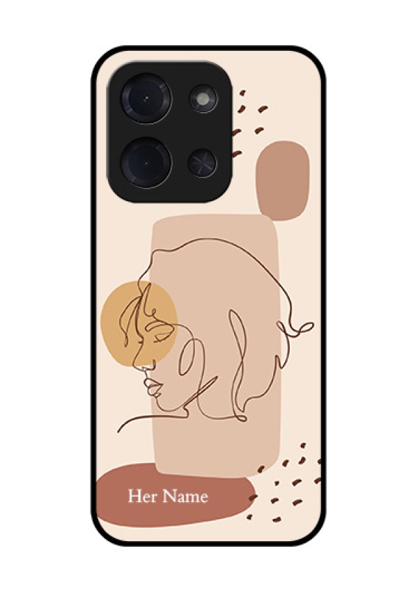 Poco C85 5G Custom Glass Phone Case - Calm Woman Line Art Design