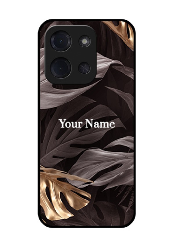 Poco C85 5G Custom Glass Phone Case - Wild Leaves Digital Paint Design