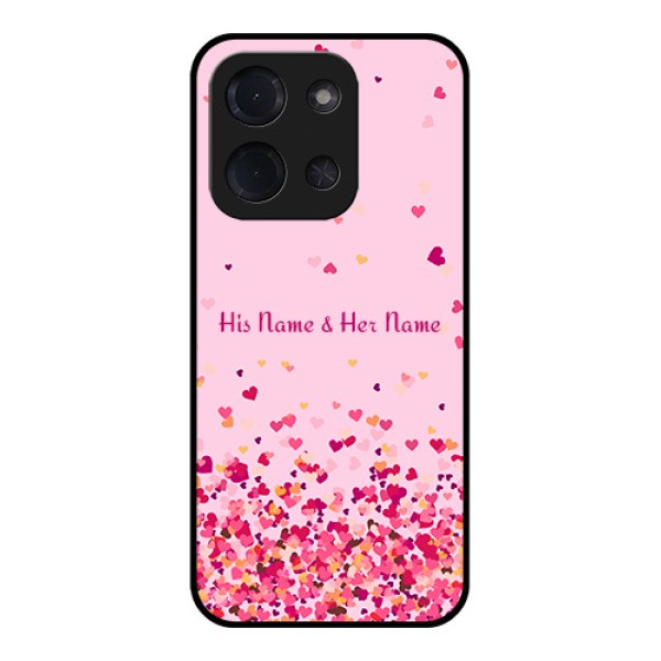Poco C85 5G Custom Glass Phone Case - Floating Hearts Design