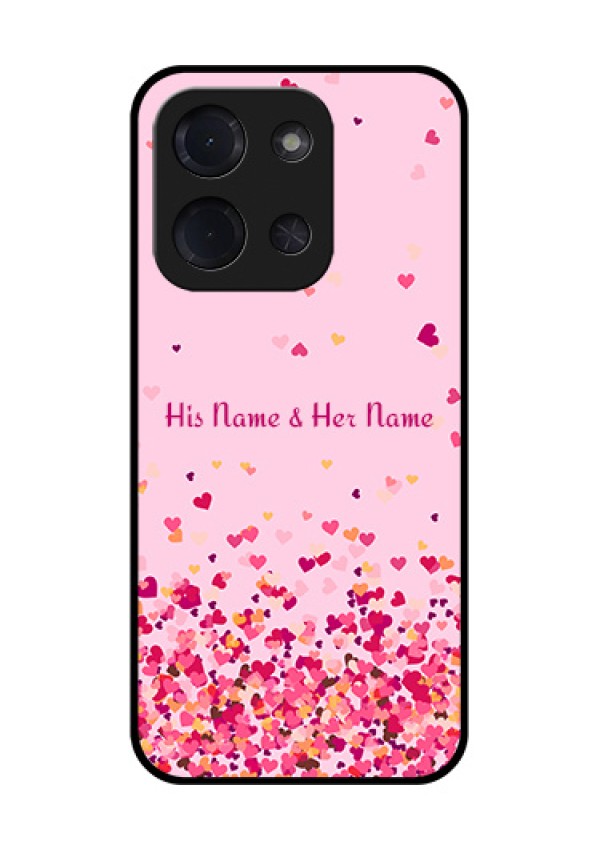 Poco C85 5G Custom Glass Phone Case - Floating Hearts Design