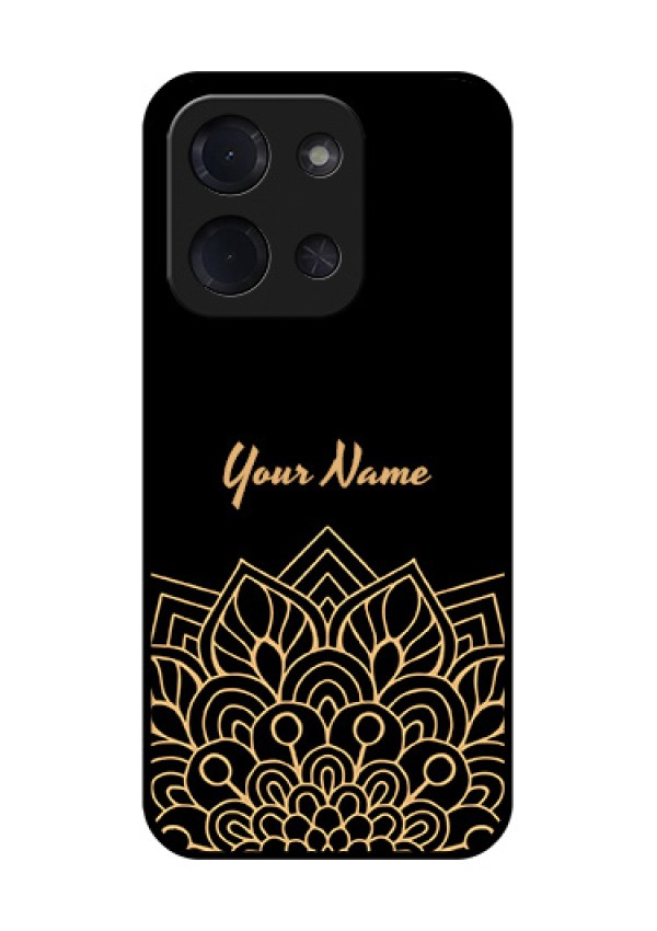 Poco C85 5G Custom Glass Phone Case - Golden Mandala Design