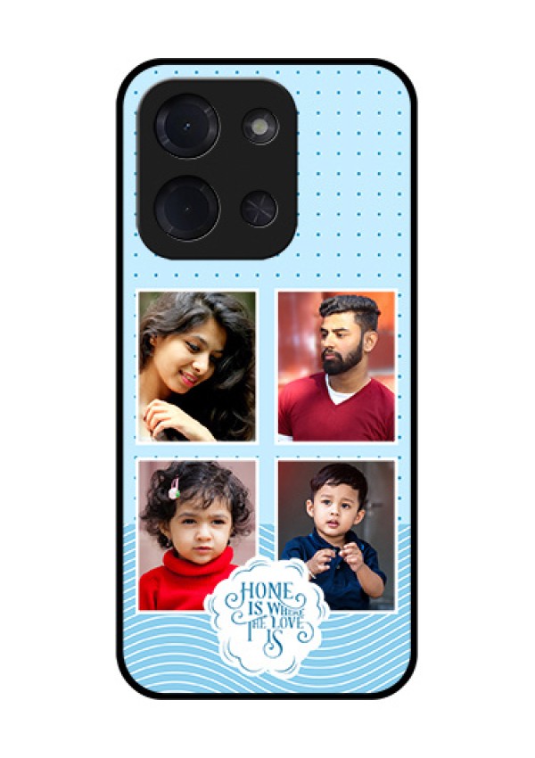 Poco C85 5G Custom Glass Phone Case - Cute Love Quote With 4 Pic Upload Design