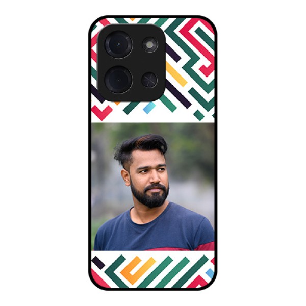 Poco C85 5G Custom Glass Phone Case - Colorful Maze Pattern Design Poco C85 5G Custom Glass Phone Case - Colorful Maze Pattern Design