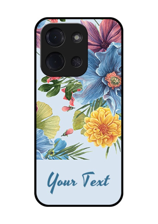 Poco C85 5G Custom Glass Phone Case - Stunning Watercolored Flowers Painting Design