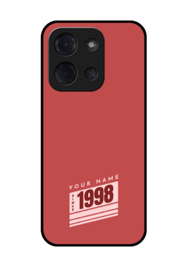 Poco C85 5G Custom Glass Phone Case - Red Custom Year Of Birth Design