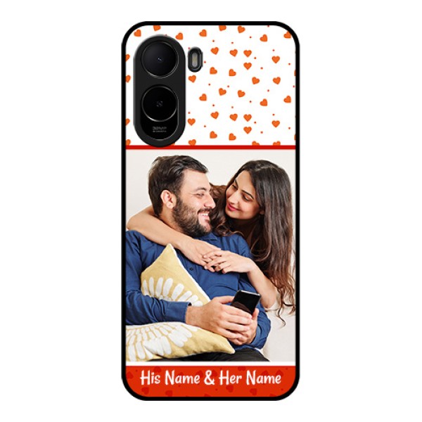 Poco C85x 5G Custom Glass Phone Case - Orange Love Symbol Design