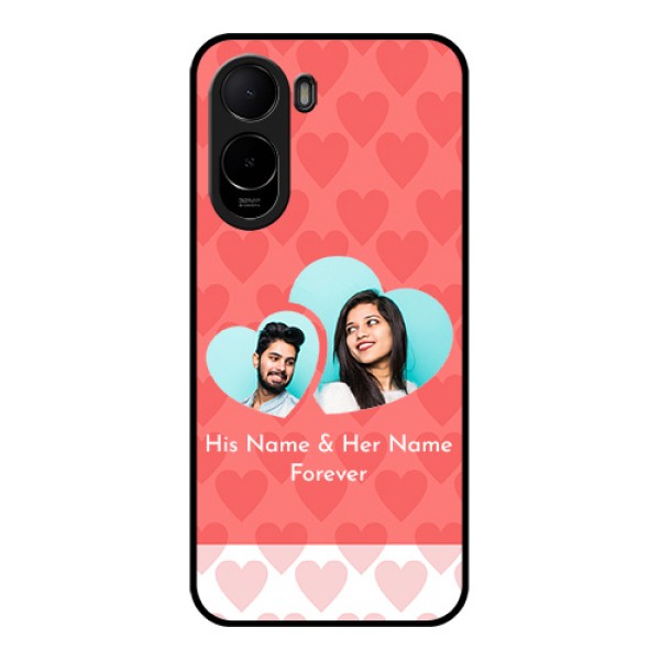 Poco C85x 5G Custom Glass Phone Case - Couple Pic Upload Design