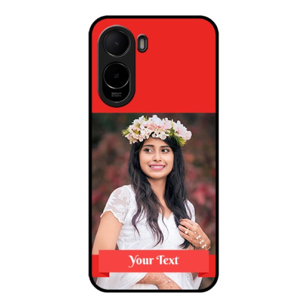 Poco C85x 5G Custom Glass Phone Case - Simple Red Color Design