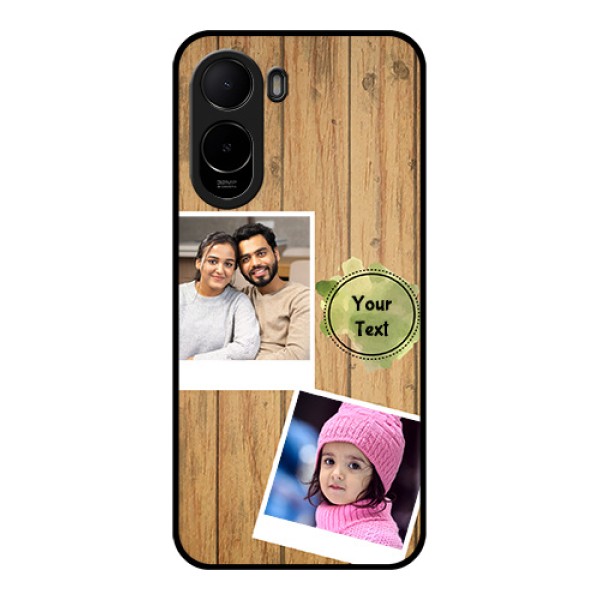 Poco C85x 5G Custom Glass Phone Case - Wooden Texture Design