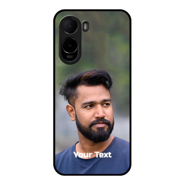 Poco C85x 5G Custom Glass Phone Case - Photo With Text Design