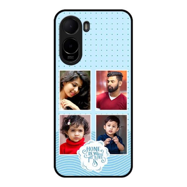 Poco C85x 5G Custom Glass Phone Case - Cute Love Quote With 4 Pic Upload Design Poco C85x 5G Custom Glass Phone Case - Cute Love Quote With 4 Pic Upload Design