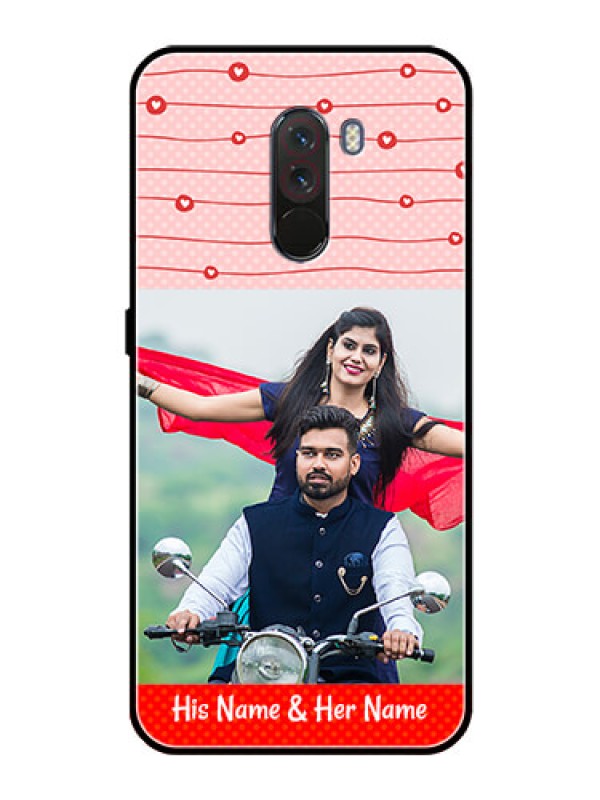 Custom Pcoco F1 Personalized Glass Phone Case  - Red Pattern Case Design