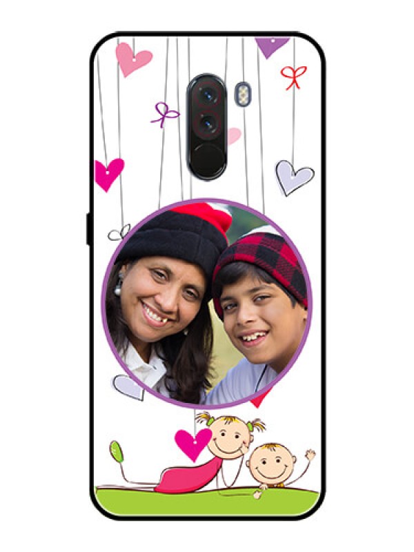 Custom Pcoco F1 Photo Printing on Glass Case  - Cute Kids Phone Case Design