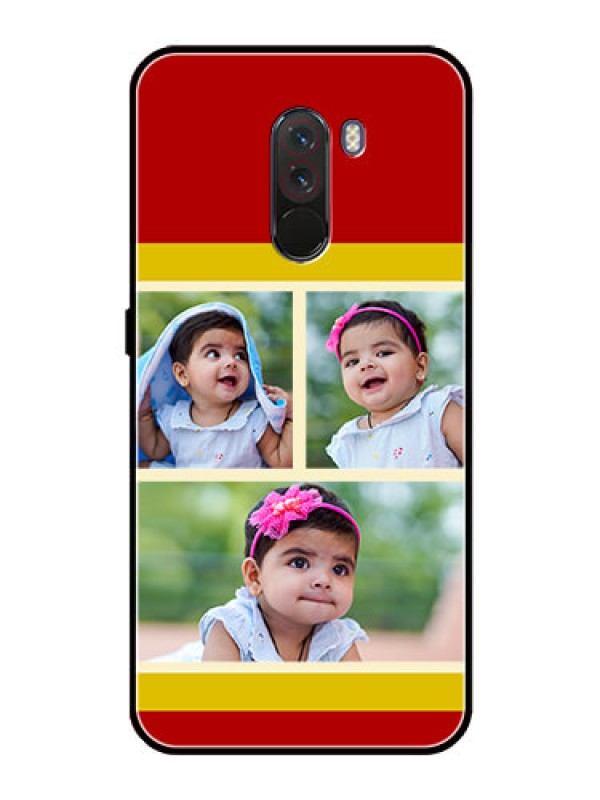 Custom Pcoco F1 Custom Glass Mobile Case  - Multiple Pic Upload Design