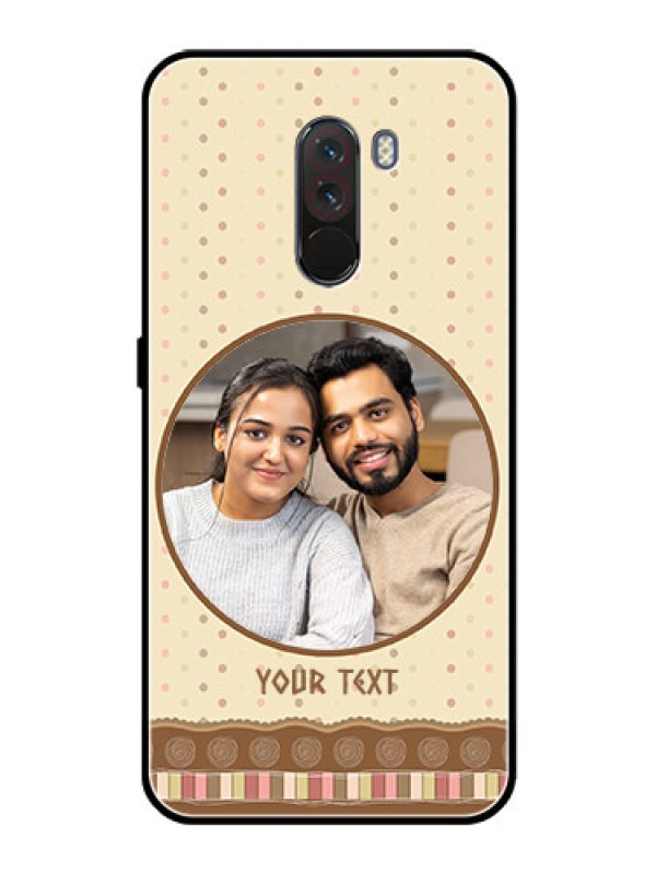 Custom Pcoco F1 Custom Glass Mobile Case  - Brown Dotted Mobile Case Design